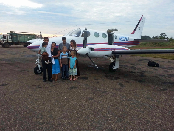 Two volunteer families from Bolivia taken to Brazil. From there they caught the bus to Guyana. One family stayed there and the other was flown by our other plane, a C182, to Grenada to help install the TV broadcast equipment.