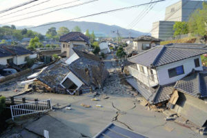 Still the scenery of Mashiki town of Kumamoto is the same as when the earthquake attacked on April 15. 2016