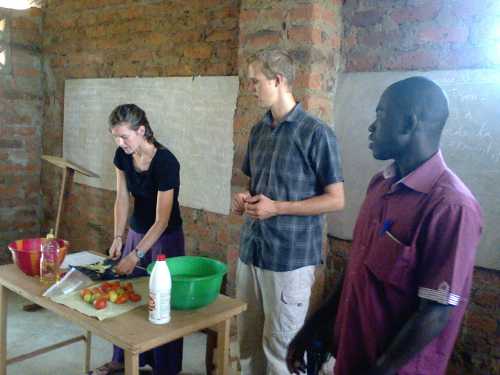 Sarah and David cooking class in Pala
